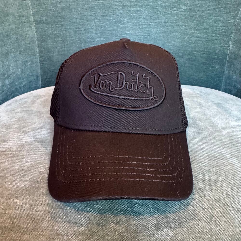 New Von Dutch Black on Black Trucker Hat - NWT